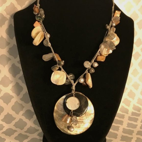 Silpada Multi Cord Shell Necklace with Pendant - Picture 1 of 11